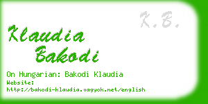 klaudia bakodi business card